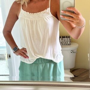 SOLD — American Eagle Outfitters White Ruffled Tank — Soft & Sexy